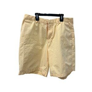 Dockers Mens Yellow Flat Front Relaxed Fit Shorts W36 Cotton